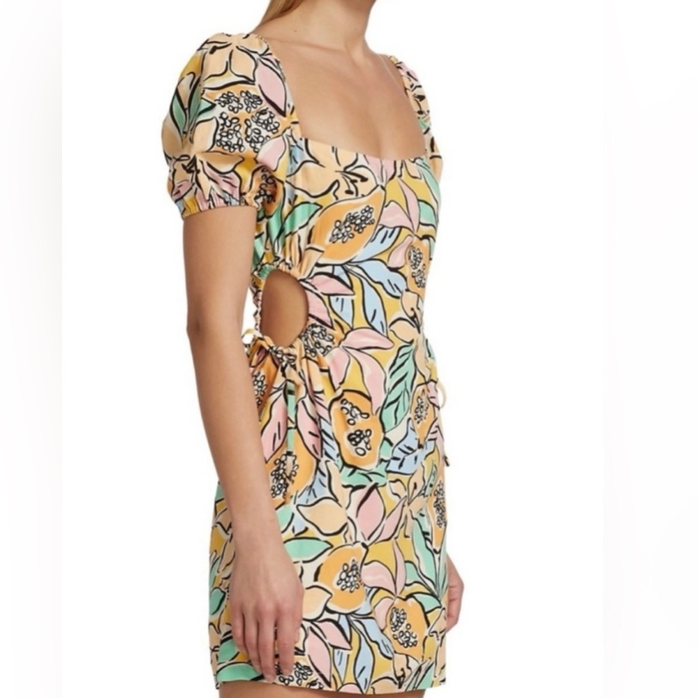 Astr Multicolor‎ Puff Sleeve Mini Dress